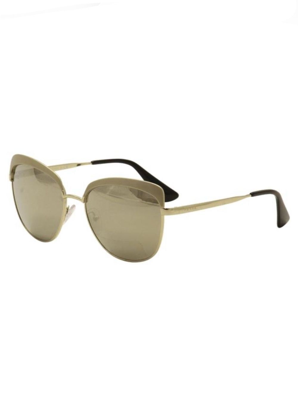 Prada Women's SPR51T SPR/51T Square Sunglasses Metallized Gold-Black